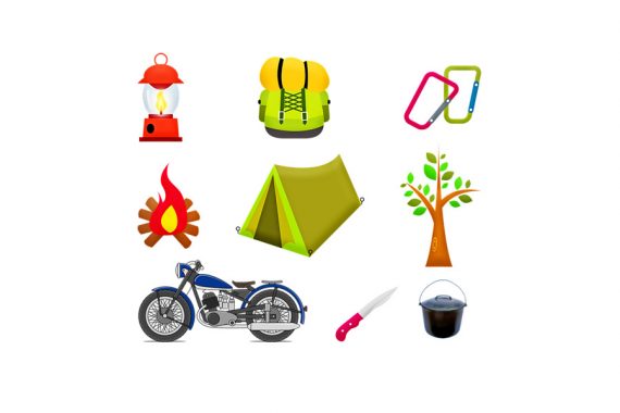 キャンプ用品とバイク